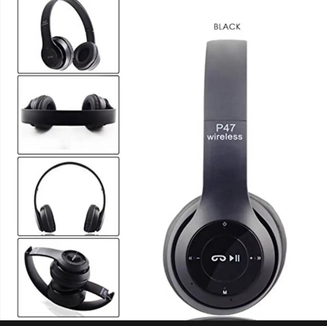 Long Listening Battery Fast Charging Wireless Bluetooth 5.1 Headphones With SD Card Function – P47 Model | Random