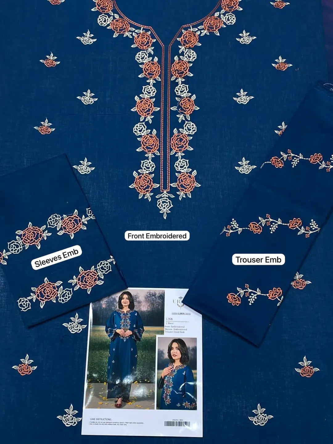 2 Pcs Women's Unstitched Embroidered Suit