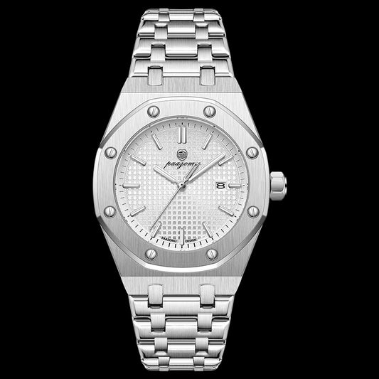 Pagani Design Men’s Luxury Stainless Steel Automatic Watch White Dial Royal Oak Style Sports Watch