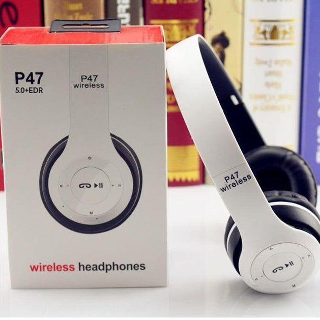 Long Listening Battery Fast Charging Wireless Bluetooth 5.1 Headphones With SD Card Function – P47 Model | Random