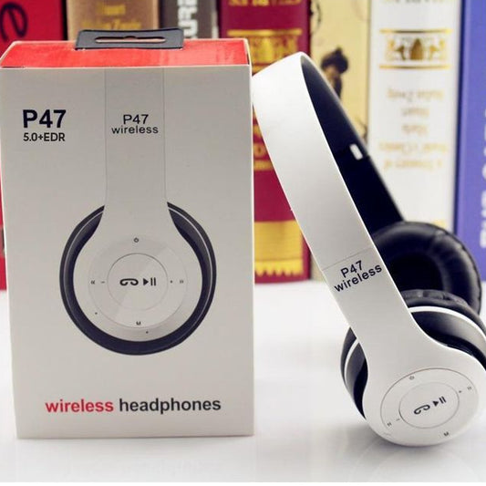 Long Listening Battery Fast Charging Wireless Bluetooth 5.1 Headphones With SD Card Function – P47 Model | Random