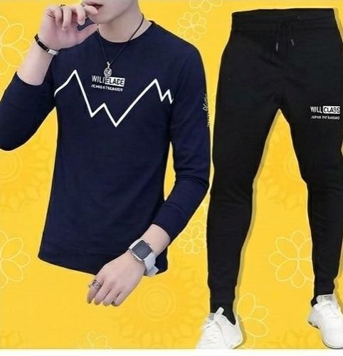 2 PCs Printed T-Shirt and Trouser Summer Track Suit for Men & Boys – Comfortable Casual Two-Piece Outfit, Soft Breathable Fabric (Color Red Size Medium)