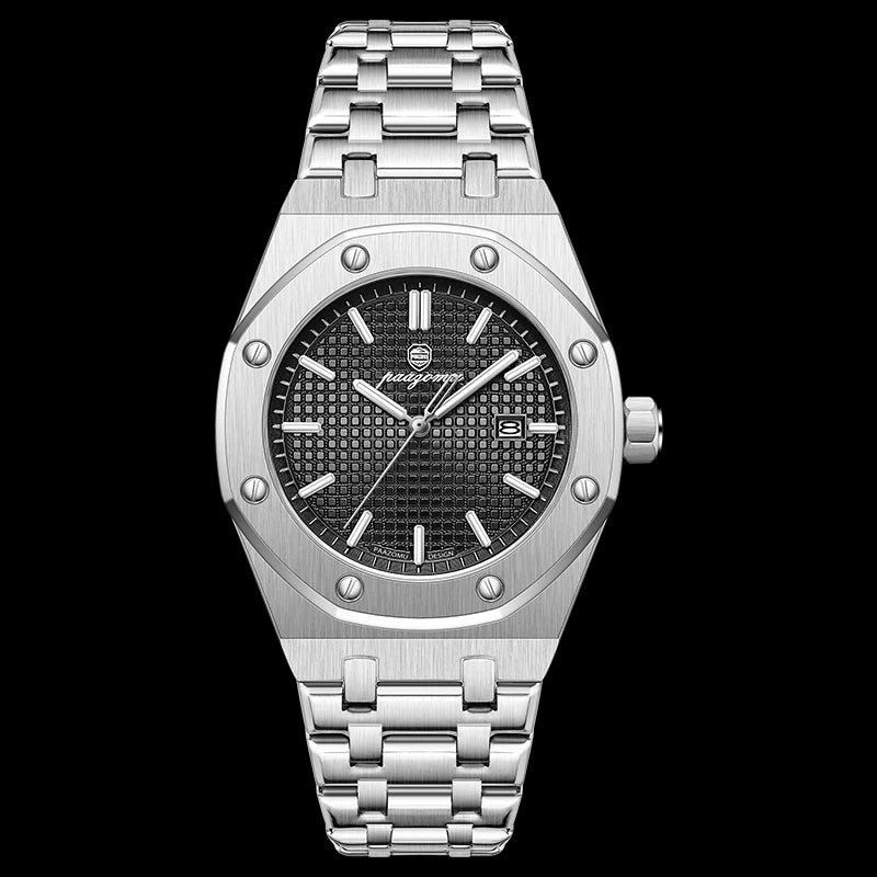 Pagani Design Men’s Luxury Stainless Steel Automatic Watch White Dial Royal Oak Style Sports Watch