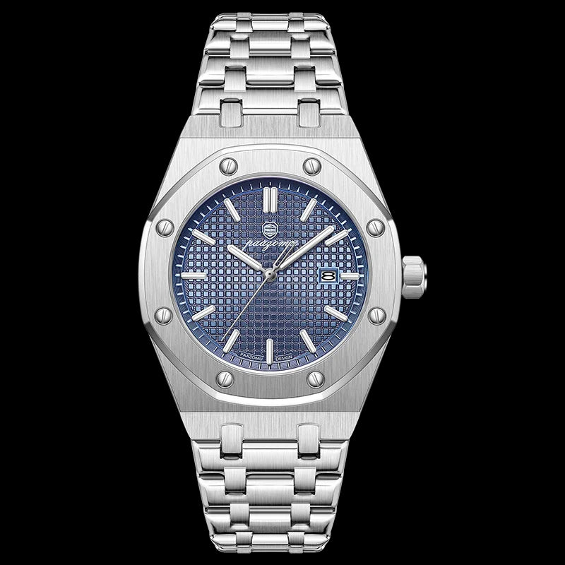 Pagani Design Men’s Luxury Stainless Steel Automatic Watch White Dial Royal Oak Style Sports Watch