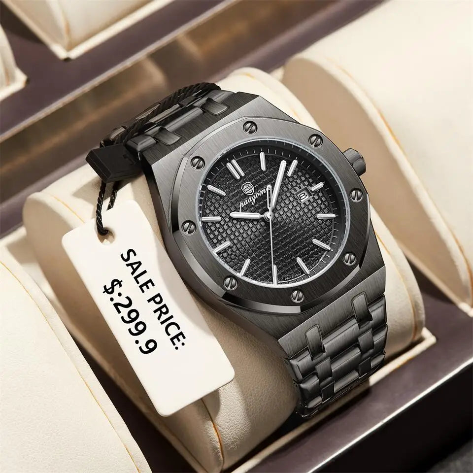 Pagani Design Men’s Luxury Stainless Steel Automatic Watch White Dial Royal Oak Style Sports Watch
