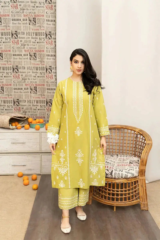 2 Pcs Women's Unstitched Embroidered Suit