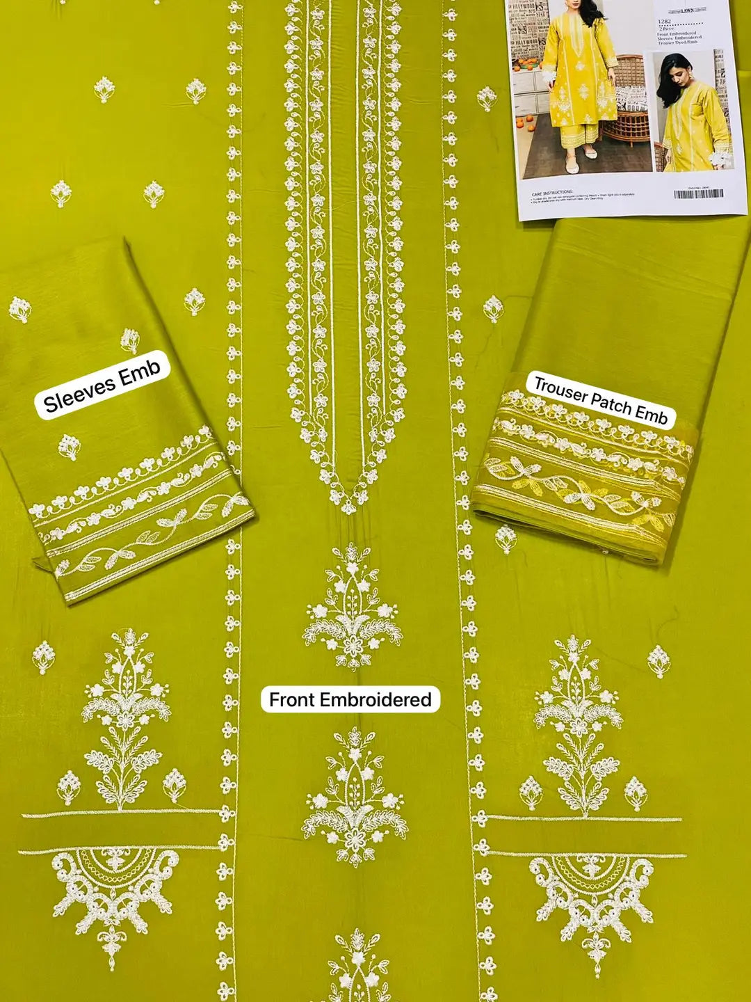 2 Pcs Women's Unstitched Embroidered Suit
