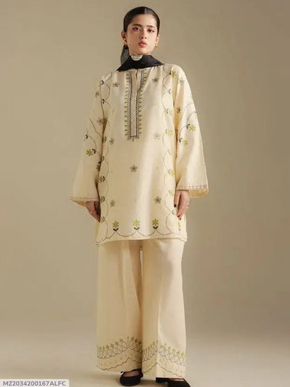 3 Pcs Women's Unstitched Embroidered Suit