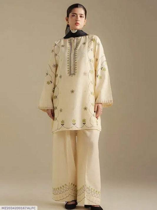 3 Pcs Women's Unstitched Embroidered Suit